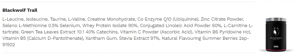 Trail Ingredients